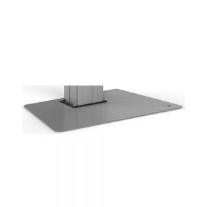 rechteckige graue Bodenplatte, mit der ein wandmontierter Bodenlift am Boden befestigt wird