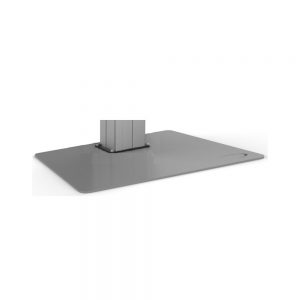 extra große rechteckige graue Bodenplatte, mit der ein wandmontierter Bodenlift am Boden befestigt wird