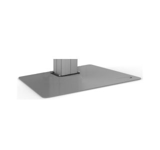extra große rechteckige graue Bodenplatte, mit der ein wandmontierter Bodenlift am Boden befestigt wird