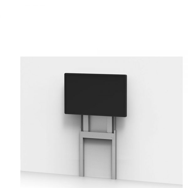 Zweisäuliger grauer Wandlift mit Bildschirm und leicht höhenverstellbaren Stützfüßen
